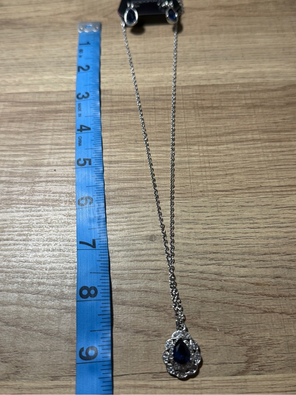 paparazzi Navy Teardrop Pendant Necklace - Silver Tone - Picture 4 of 4
